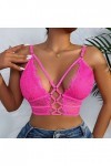 Buitifo Femmes Soutien-Gorge Cross Cils Soutien-Gorge Sexy Top Bralette Buster Underwear Rose-S 