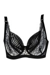 Soutien-gorge translucide sexy pour femme - Taille plus réglable - Respirant - Extra élastique - Lingerie chaton sexy, Noir ,