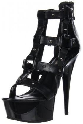 Pleaser DELIGHT-682 Blk Faux Leather/Blk UK 4 EU 37 