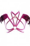 BBOHSS Harnais de Corps en Plumes pour Femmes Soutien-Gorge sous-vêtements épaulettes Ailes de Jour des Femmes Burning Man Ca