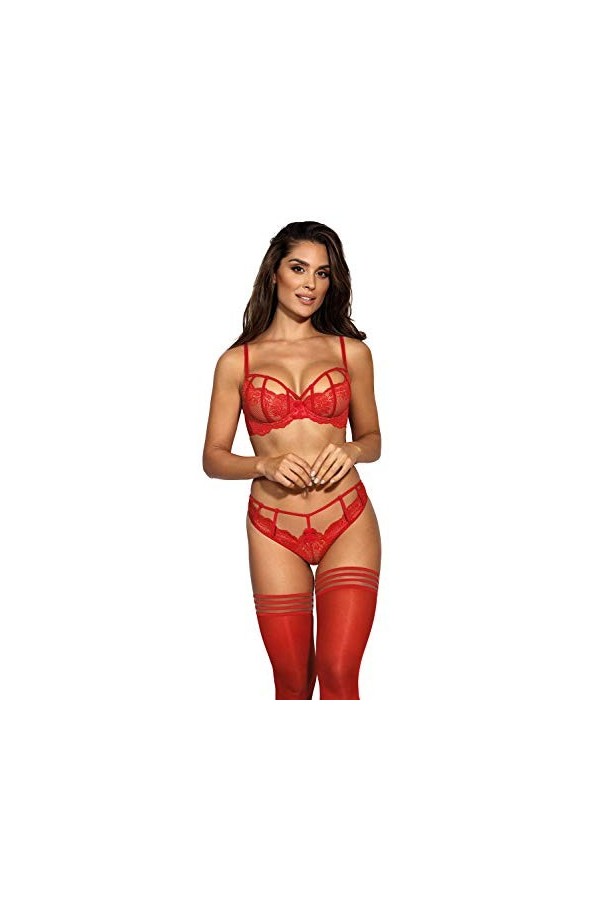 Axami Soutien-gorge à armatures M255, Rouge / Ecru, 95B