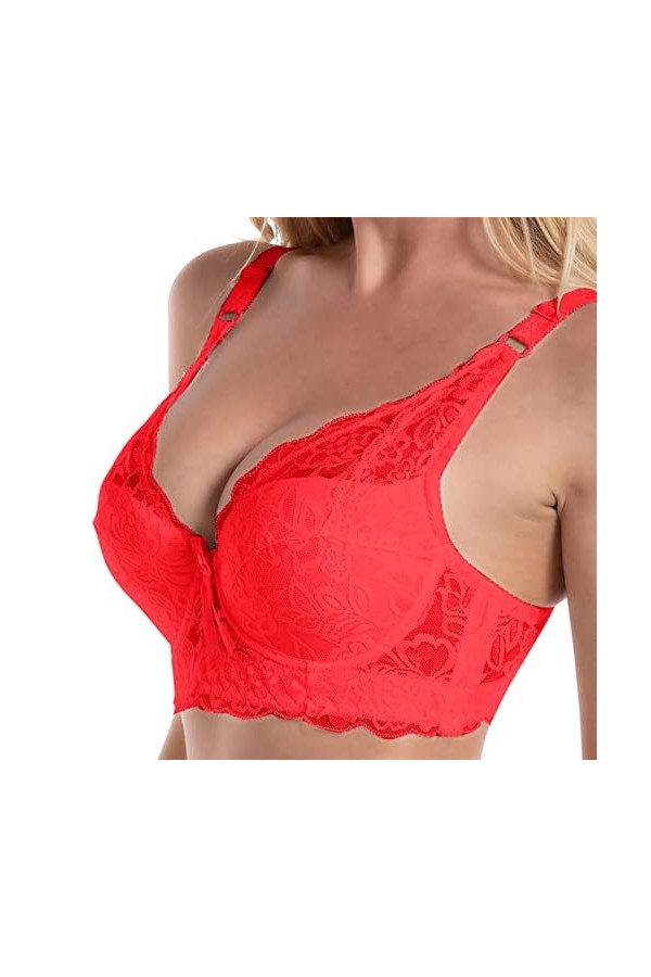 Soutien-Gorge Grande Taille froncé en Dentelle Sexy pour Femme avec Bretelles réglables Débardeur Manga