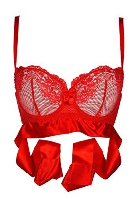 Axami M134 Soutien-gorge à armatures avec bande de satin - Rouge - 85 cm