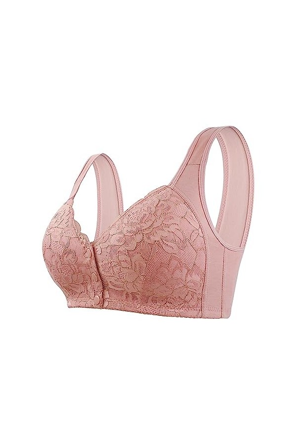 HANXIULIN Soutien-gorge de sport rembourré à fermeture avant pour femme - Dos croisé - Bonnets non rembourrés à lavant - Sol