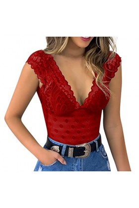 Générique Body Sexy, Femmes Casual Slim Solid Lace V-Neck Femme Sexy Erotic Lingerie Tank Top Redresse Sein Armature Soutien 