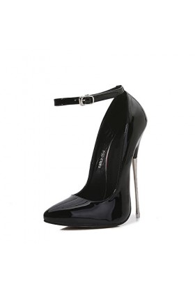 WOkismD 16CM/6.29IN Bouche Peu Profonde Bout Pointu Sexy Discothèque Métal Talon Super Haut Talon Sexy Travestissement Grande