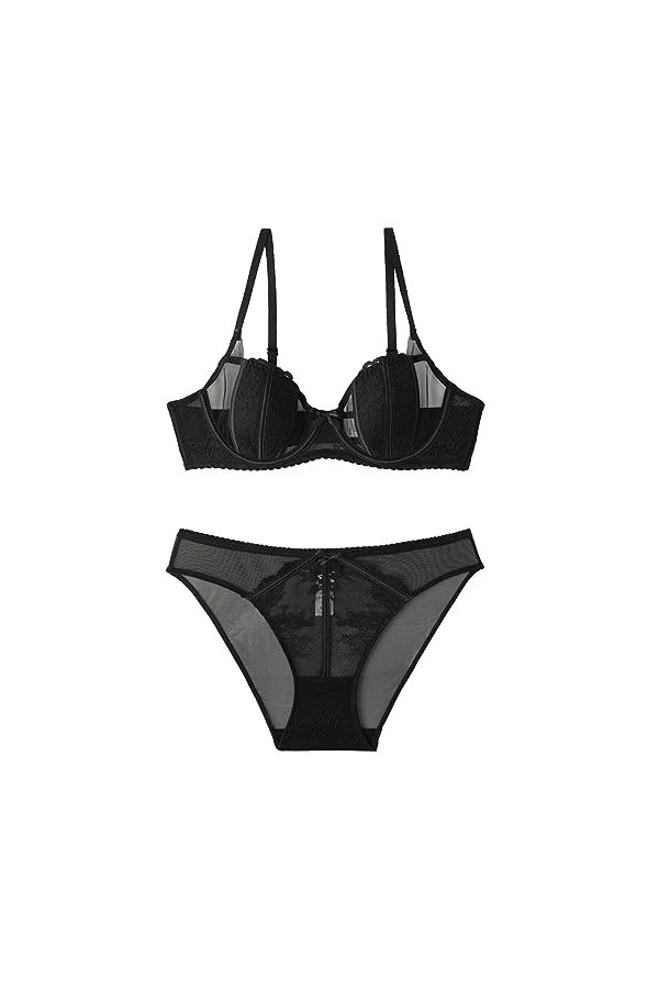 liaddkv Sous-vêtements confortables et sexy en dentelle pour femme avec soutien-gorge respirant push-up sur le côté de la poi