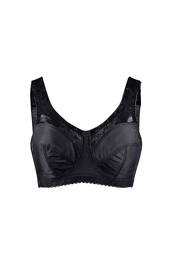 liaddkv Sous-vêtements femmes sans sous-fil femmes sexy dentelle soutien-gorge grande taille lingerie pyjama, Noir , 130G