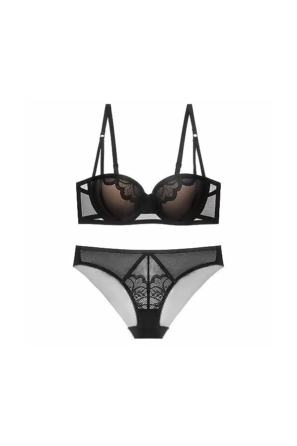 Necalisi Soutien Gorge Blanc Ensemble Sexy Lingerie Feminin Soutiens-Gorge Dentelle Sexy G-String Brassière Nuit Nuisette 2 P