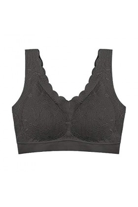 liaddkv Soutien-gorge de sport sexy sans anneaux en acier pour femme, Noir , XXL