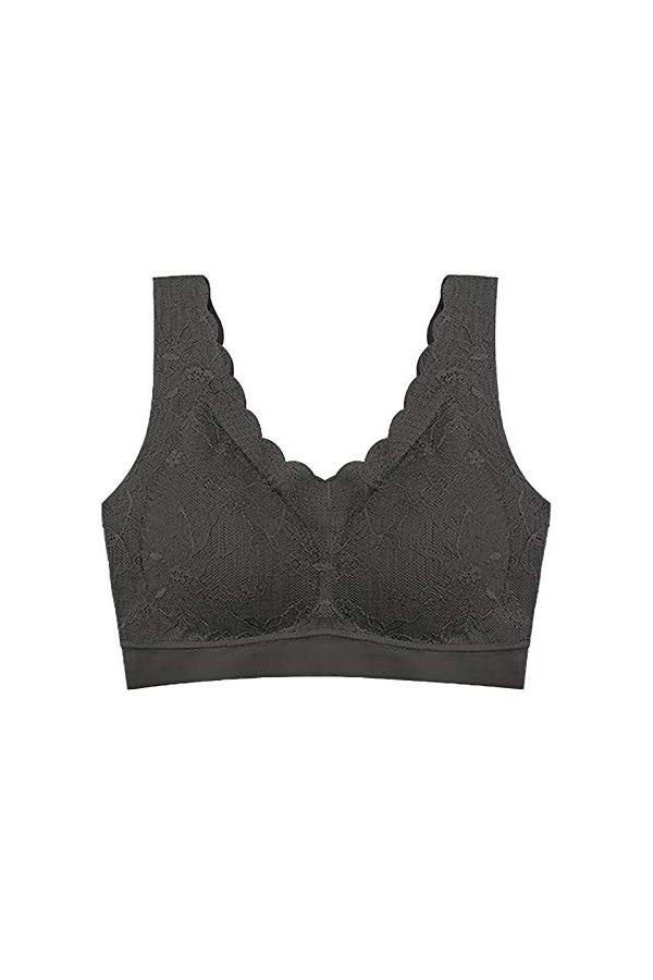 liaddkv Soutien-gorge de sport sexy sans anneaux en acier pour femme, Noir , XXL