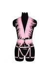 CHOUBAGUAI Harnais soutien-gorge plume crop top cage femme punk gothique brûlant homme lingerie corps harnais ceinture hallow