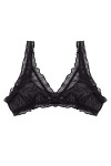 Kaerm Soutien-Gorge Dentelle Transparente Femme Sexy Bra Brassière Push up Lingerie Maille Mesh Noir sous-Vêtement Blanc L