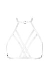 Harnais de corps pour femme élastique sexy réglable punk carnaval accessoires de vêtements réglables, blanc, 105