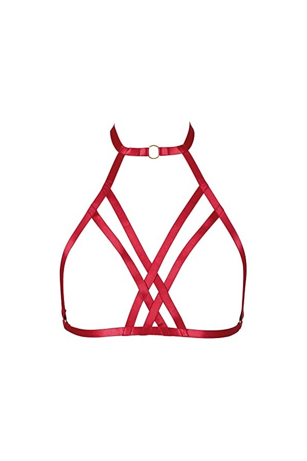 Harnais de corps pour femme élastique sexy réglable punk carnaval accessoires de vêtements réglables, blanc, 105