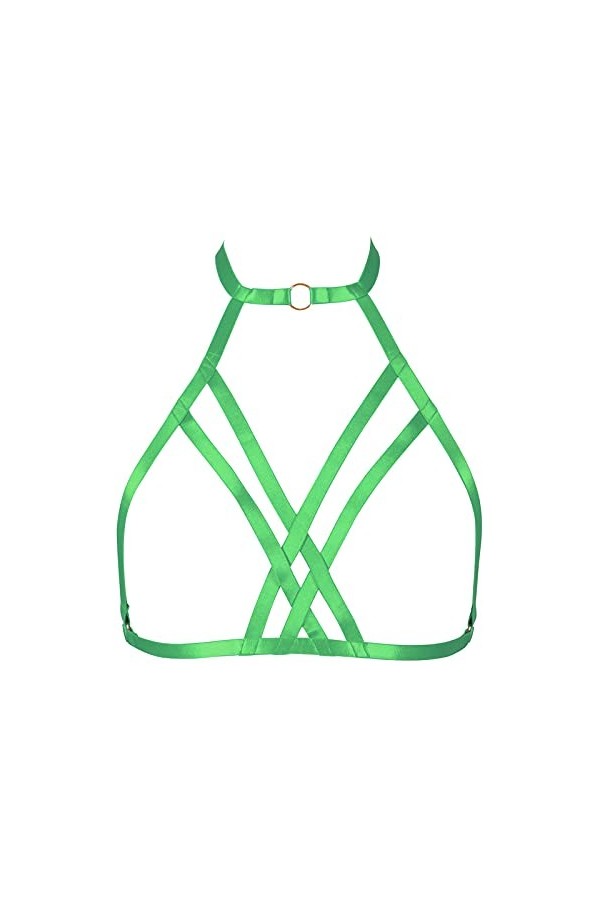 Harnais de corps pour femme élastique sexy réglable punk carnaval accessoires de vêtements réglables, blanc, 105