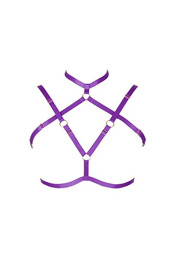 Harnais de corps pour femme - Ceinture de lingerie punk gothique - Pour festival, rave photographie, danse - Élastique réglab