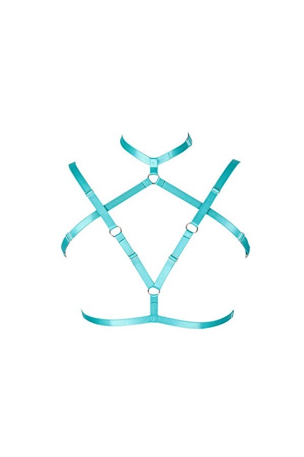 Harnais de corps pour femme - Ceinture de lingerie punk gothique - Pour festival, rave photographie, danse - Élastique réglab