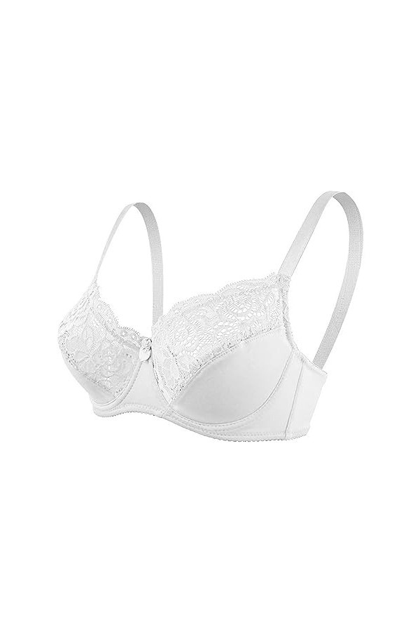 liaddkv Sous-vêtement push-up réglable pour femme avec armatures et dentelle, Blanc., 90D