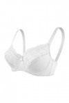 liaddkv Sous-vêtement push-up réglable pour femme avec armatures et dentelle, Blanc., 90D