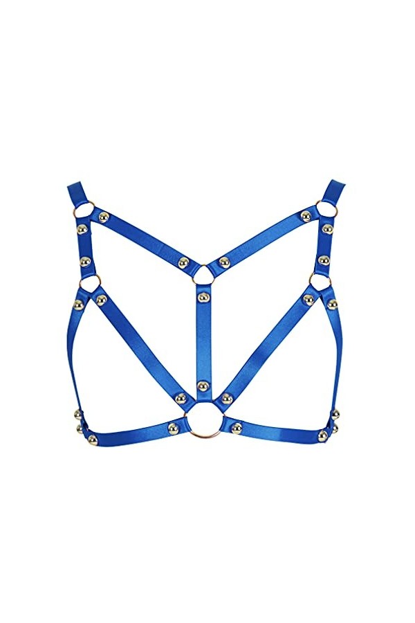 Harnais de corps pour femme Lingerie cage Punk Gothique Ceinture Festival Rave Photographie Danse Tissu extensible Grande tai