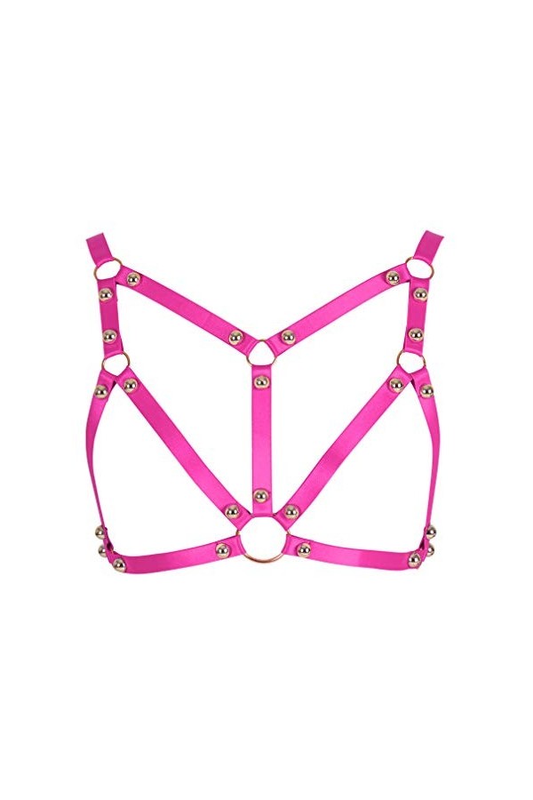 Harnais de corps pour femme Lingerie cage Punk Gothique Ceinture Festival Rave Photographie Danse Tissu extensible Grande tai