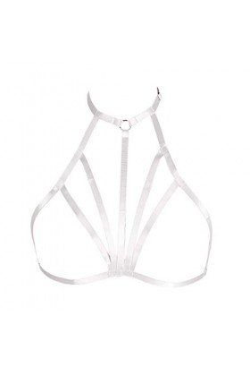 Harnais de corps pour femme avec sangle de poitrine pour festival et rave - Tissu extensible - Style gothique punk Halloween 