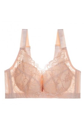 Soutien-gorge sexy en dentelle de couleur pure, sans anneau en acier, sous-vêtement fin, Blanc., XXL