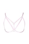 MAMOHSS Soutien-gorge à bretelles pour femme, style punk, gothique, cage, harnais ajouré, pour fête, rave - blanc - Taille Un