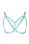 MAMOHSS Soutien-gorge à bretelles pour femme, style punk, gothique, cage, harnais ajouré, pour fête, rave - blanc - Taille Un