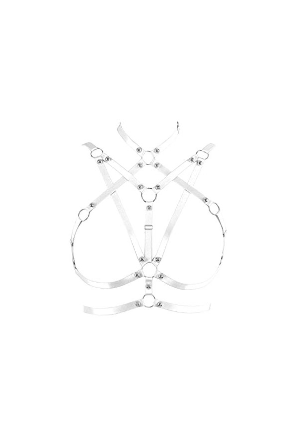 Harnais de corps pour femme - Chaîne de corps - Grande taille - Soutien-gorge punk - Gothique - Carnaval - Halloween - Photog