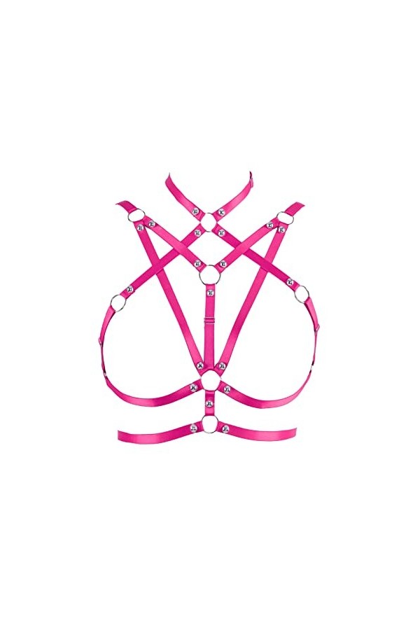 Harnais de corps pour femme - Chaîne de corps - Grande taille - Soutien-gorge punk - Gothique - Carnaval - Halloween - Photog