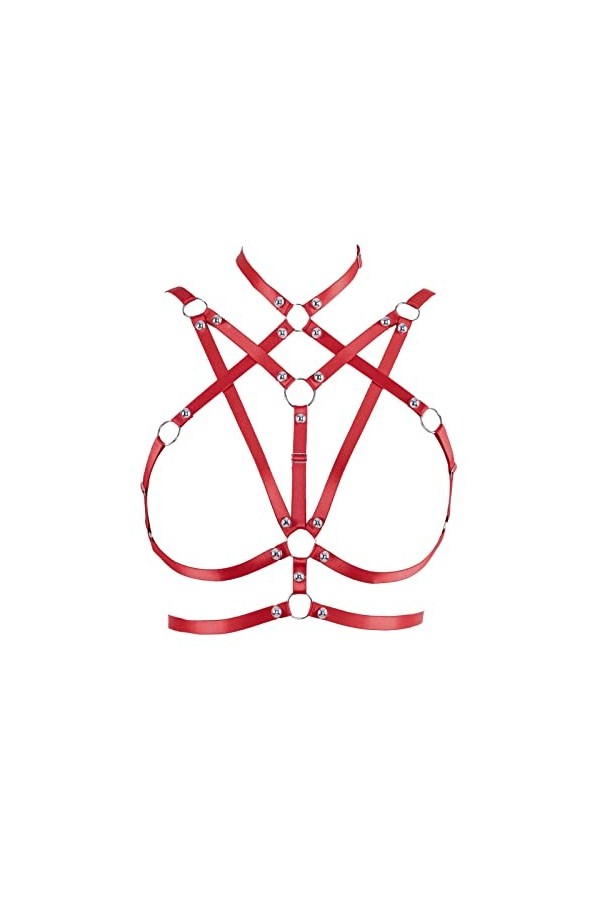 Harnais de corps pour femme - Chaîne de corps - Grande taille - Soutien-gorge punk - Gothique - Carnaval - Halloween - Photog