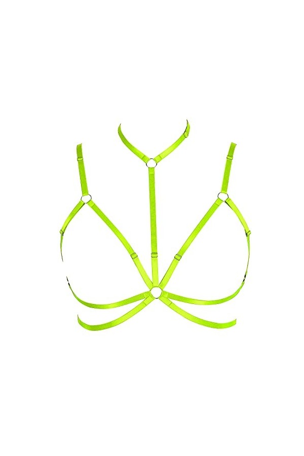 Harnais gothique pour femme - Grande taille - Style punk - Grande taille - Pour festival, rave - Halloween, blanc, Taille Uni