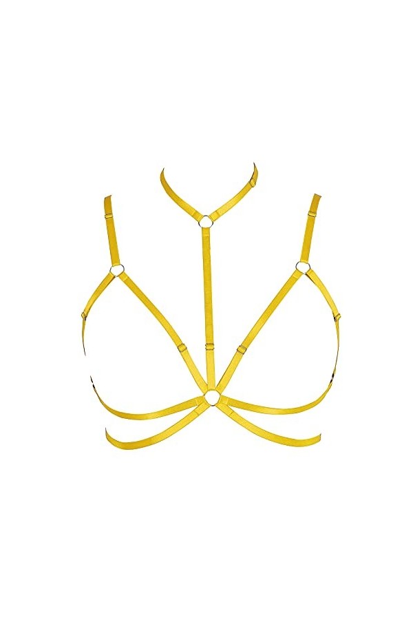 Harnais gothique pour femme - Grande taille - Style punk - Grande taille - Pour festival, rave - Halloween, blanc, Taille Uni