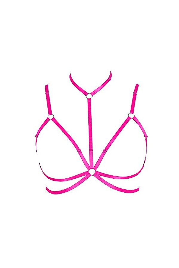 Harnais gothique pour femme - Grande taille - Style punk - Grande taille - Pour festival, rave - Halloween, blanc, Taille Uni