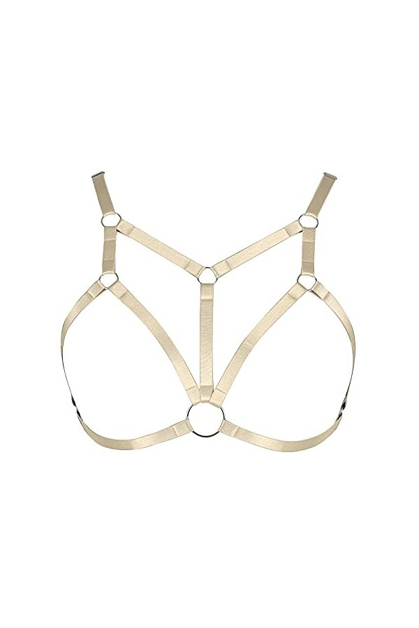 Harnais gothique pour femme - Grande taille - Pour Halloween - Lingerie - Grande taille - Punk - Festival - Rave, blanc, Tail