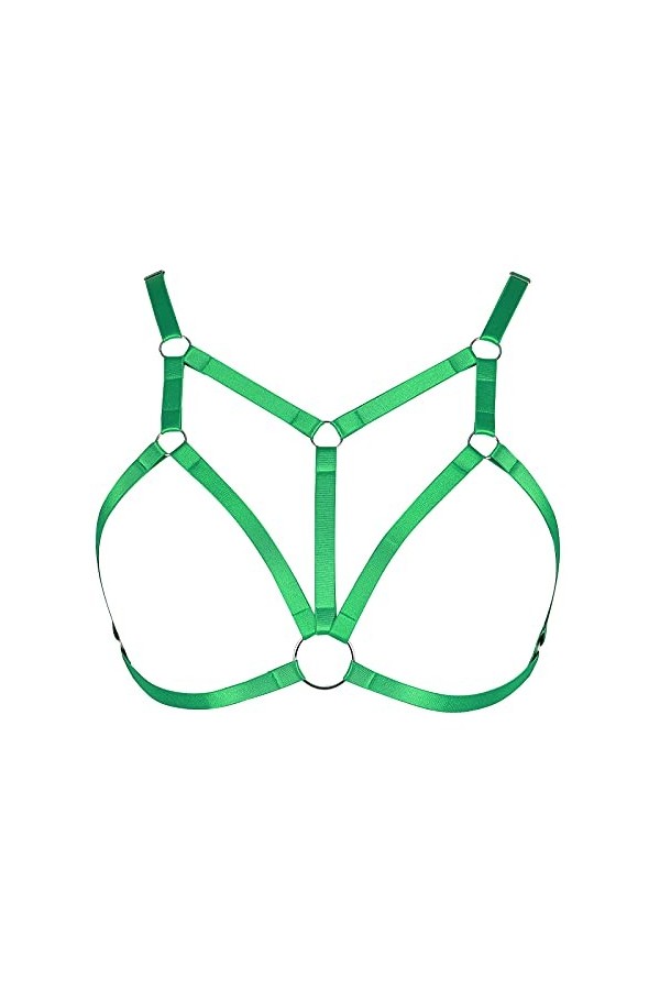 Harnais gothique pour femme - Grande taille - Pour Halloween - Lingerie - Grande taille - Punk - Festival - Rave, blanc, Tail