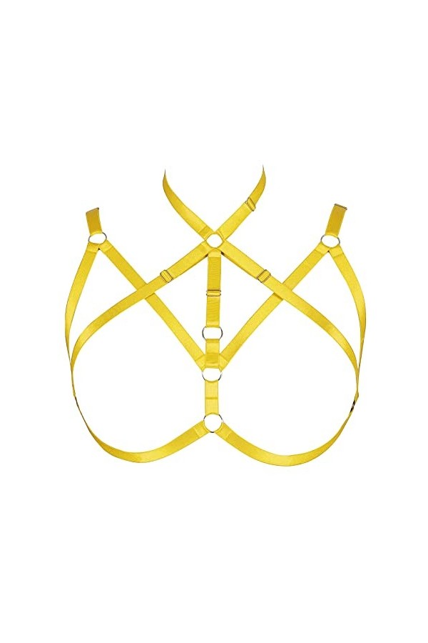 Soutien-gorge harnais de corps pour femme - Grande taille - Ceinture punk gothique - Carnaval - Halloween - Photographie - Co