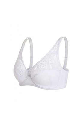 Bralette sans fil convertible en dentelle pour femme avec bretelles et rembourrage amovible, Blanc., 110D