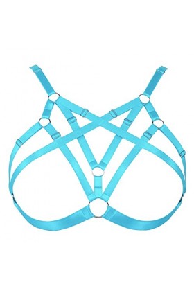 Harnais de corps pour femme - Chaîne de corps - Grande taille - Soutien-gorge creux - Tissu gothique - Carnaval - Halloween -