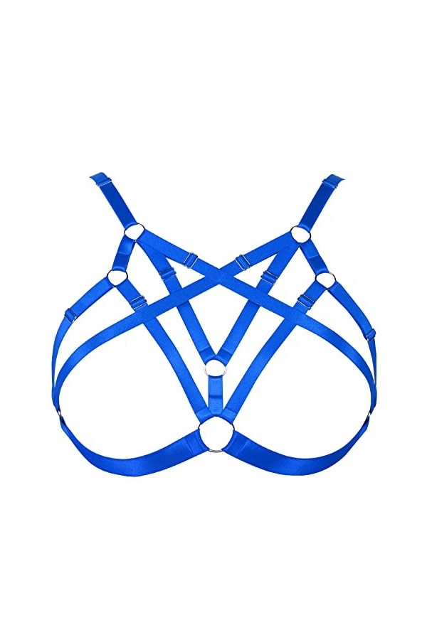 Harnais de corps pour femme - Chaîne de corps - Grande taille - Soutien-gorge creux - Tissu gothique - Carnaval - Halloween -
