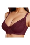 liaddkv Sous-vêtement femme dentelle fine réglable grande taille grand affichage poitrine petit soutien-gorge avec soutien po