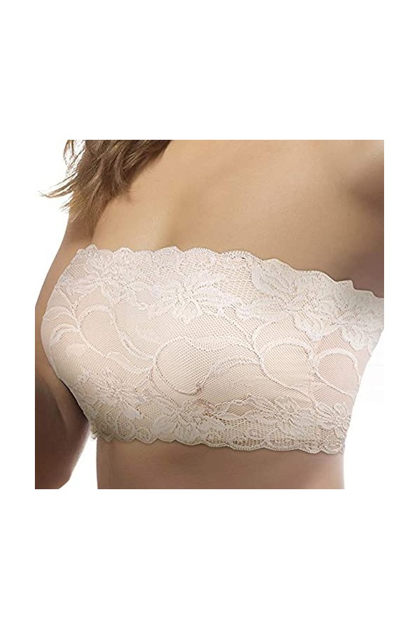 Light Proof Soutien-gorge sexy en dentelle pour femme, Blanc., XXL