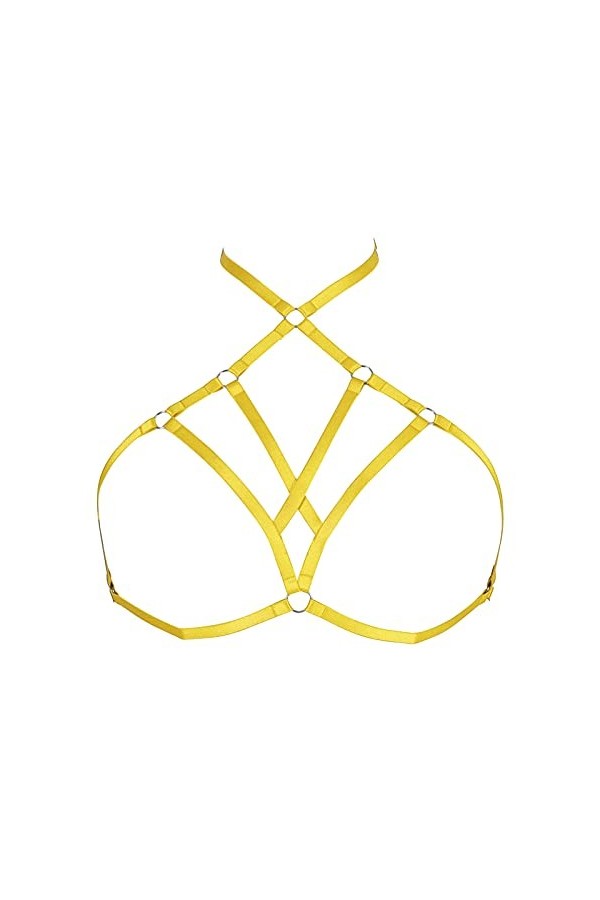 Harnais pour femme de grande taille - Style gothique, punk, obésité, lingerie pour cage, festival, rave - Sangle de poitrine,