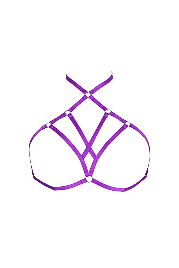 Harnais pour femme de grande taille - Style gothique, punk, obésité, lingerie pour cage, festival, rave - Sangle de poitrine,