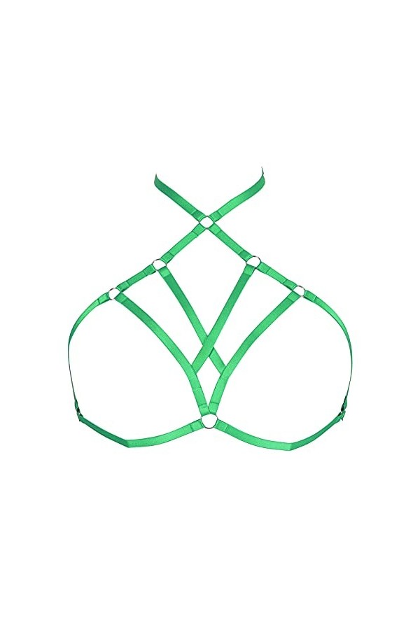 Harnais pour femme de grande taille - Style gothique, punk, obésité, lingerie pour cage, festival, rave - Sangle de poitrine,