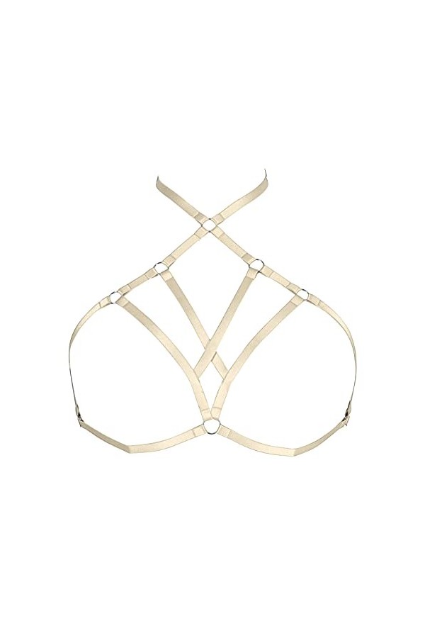 Harnais pour femme de grande taille - Style gothique, punk, obésité, lingerie pour cage, festival, rave - Sangle de poitrine,
