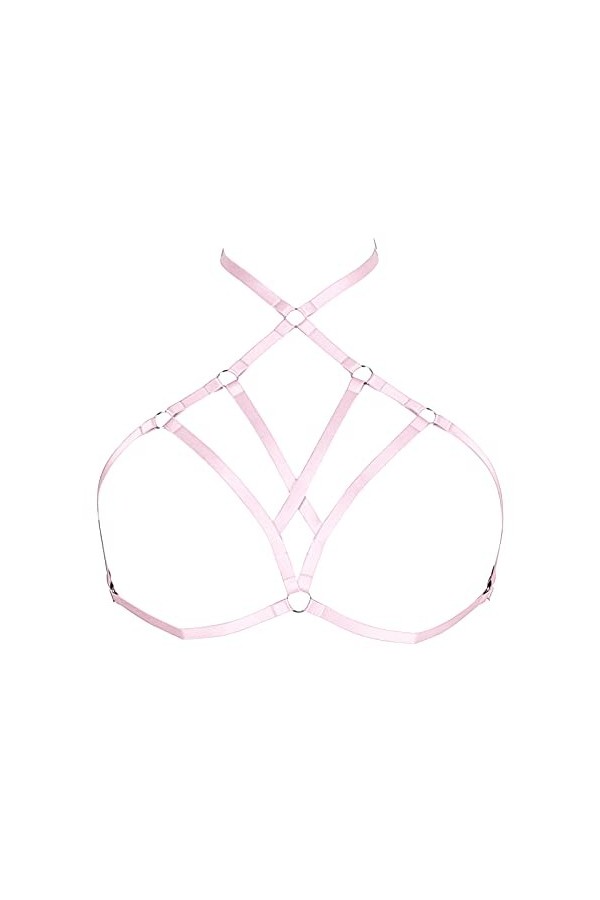 Harnais pour femme de grande taille - Style gothique, punk, obésité, lingerie pour cage, festival, rave - Sangle de poitrine,
