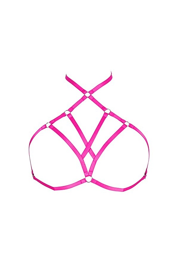 Harnais pour femme de grande taille - Style gothique, punk, obésité, lingerie pour cage, festival, rave - Sangle de poitrine,
